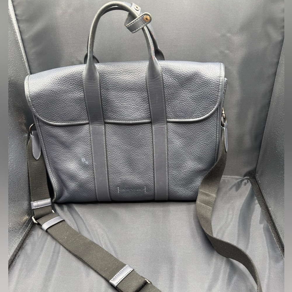 Coach blue leather messenger bag